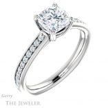 Cushion Cut Forever One Moissanite Engagement Ring #GTJ1265-cushion-fo-w 4 Cushion Cut Forever One Moissanite Engagement Ring #GTJ1265-cushion-fo-w