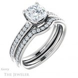Cushion Cut Forever One Moissanite Engagement Ring #GTJ1265-cushion-fo-w 6 Cushion Cut Forever One Moissanite Engagement Ring #GTJ1265-cushion-fo-w