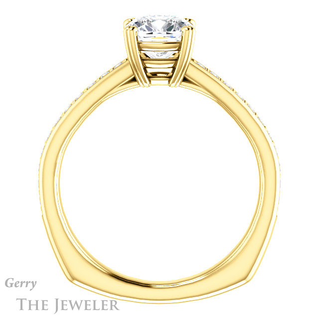 Cushion Cut Forever One Moissanite Engagement Ring #GTJ1265-cushion-fo-y
