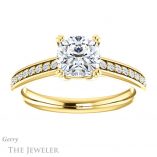 Cushion Cut Forever One Moissanite Engagement Ring #GTJ1265-cushion-fo-y