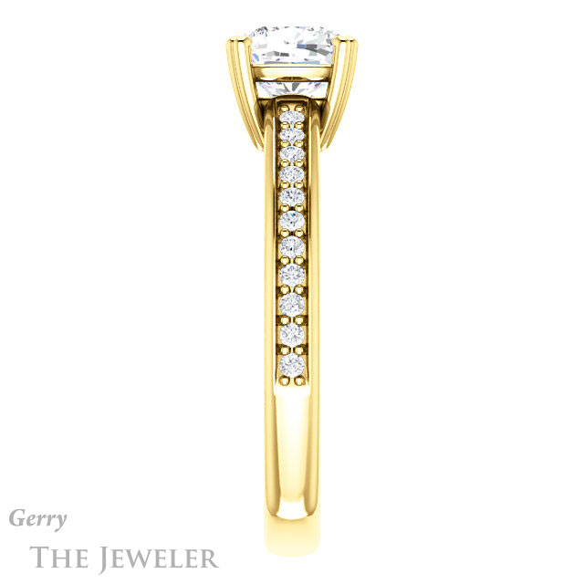 Cushion Cut Forever One Moissanite Engagement Ring #GTJ1265-cushion-fo-y
