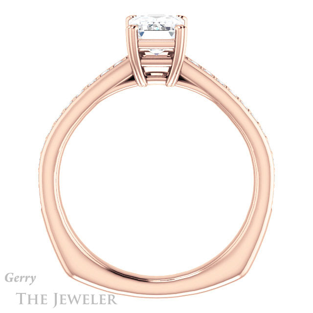 Emerald Cut Forever Brilliant Moissanite Engagement Ring #GTJ1265-emerald-fb-r