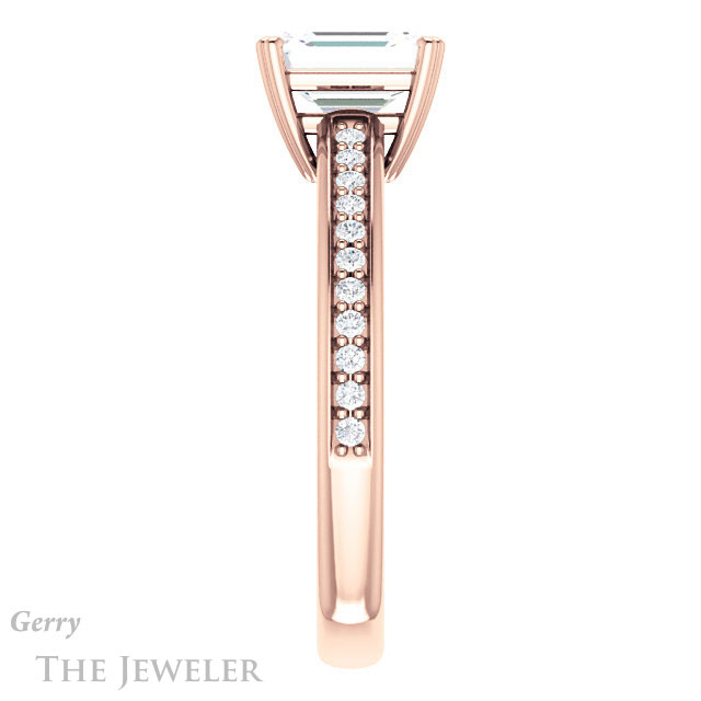 Emerald Cut Forever Brilliant Moissanite Engagement Ring #GTJ1265-emerald-fb-r