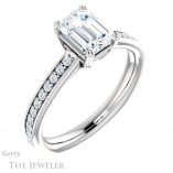 Emerald Cut Forever One Moissanite Engagement Ring #GTJ1265-emerald-fb-w 4 Emerald Cut Forever Brilliant Moissanite Engagement Ring #GTJ1265-emerald-fb-w