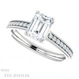 Emerald Cut Forever One Moissanite Engagement Ring #GTJ1265-emerald-fb-w 5 Emerald Cut Forever Brilliant Moissanite Engagement Ring #GTJ1265-emerald-fb-w