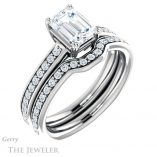Emerald Cut Forever One Moissanite Engagement Ring #GTJ1265-emerald-fb-w 6 Emerald Cut Forever Brilliant Moissanite Engagement Ring #GTJ1265-emerald-fb-w
