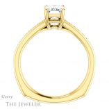 Emerald Cut Forever One Moissanite Engagement Ring #GTJ1265-emerald-fb-y 2 Emerald Cut Forever Brilliant Moissanite Engagement Ring #GTJ1265-emerald-fb-y