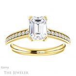 Emerald Cut Forever One Moissanite Engagement Ring #GTJ1265-emerald-fb-y 1 Emerald Cut Forever Brilliant Moissanite Engagement Ring #GTJ1265-emerald-fb-y