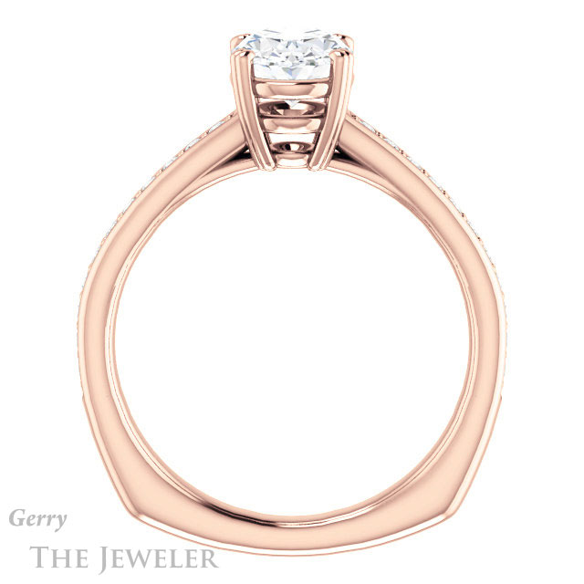 Oval Shaped Forever One Moissanite Engagement Ring #GTJ1265-oval-fo-r