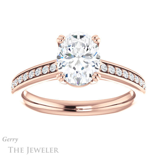 Oval Shaped Forever One Moissanite Engagement Ring #GTJ1265-oval-fo-r