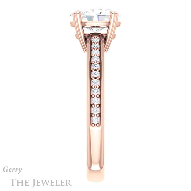 Oval Shaped Forever One Moissanite Engagement Ring #GTJ1265-oval-fo-r