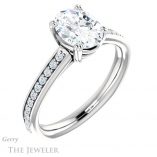 Oval Shaped Forever One Moissanite Engagement Ring #GTJ1265-oval-fo-w