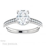 Oval Shaped Forever One Moissanite Engagement Ring #GTJ1265-oval-fo-w
