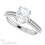 Oval Shaped Forever One Moissanite Engagement Ring #GTJ1265-oval-fo-w