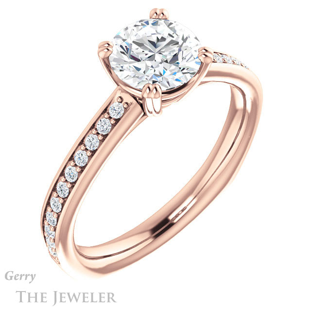 Round Cut Forever One Moissanite Engagement Ring #GTJ1265-round-fo-r 4 Round Cut Forever One Moissanite Engagement Ring #GTJ1265-round-fo-r