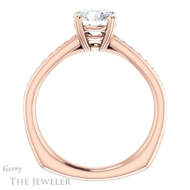 Round Cut Forever One Moissanite Engagement Ring #GTJ1265-round-fo-r