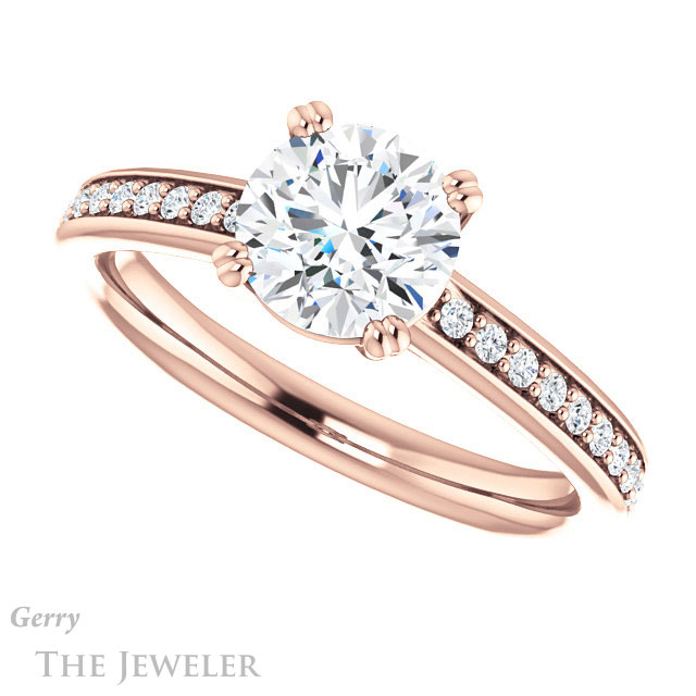 Round Cut Forever One Moissanite Engagement Ring #GTJ1265-round-fo-r 5 Round Cut Forever One Moissanite Engagement Ring #GTJ1265-round-fo-r