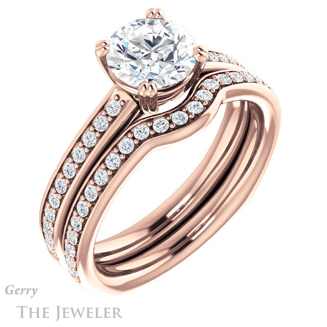 Round Cut Forever One Moissanite Engagement Ring #GTJ1265-round-fo-r 6 Round Cut Forever One Moissanite Engagement Ring #GTJ1265-round-fo-r