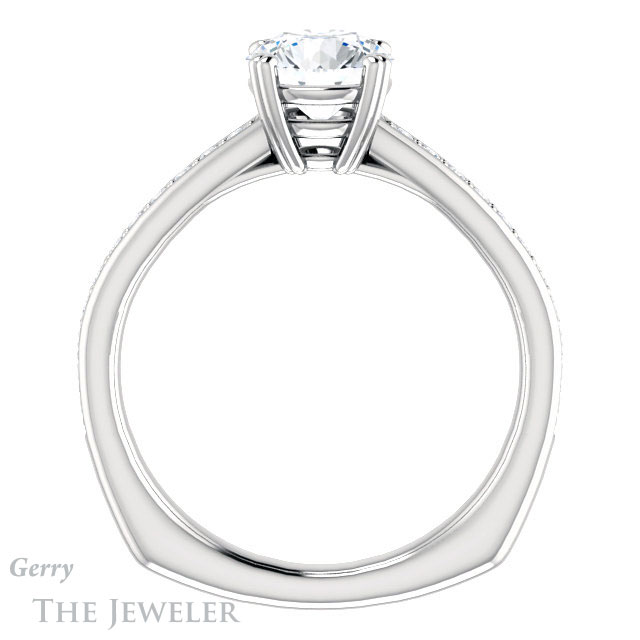 Round Cut Forever One Moissanite Engagement Ring #GTJ1265-round-fo-w 2 Round Cut Forever One Moissanite Engagement Ring #GTJ1265-round-fo-w