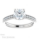 Round Cut Forever One Moissanite Engagement Ring #GTJ1265-round-fo-w 1 Round Cut Forever One Moissanite Engagement Ring #GTJ1265-round-fo-w