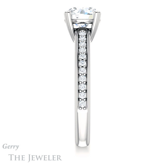 Round Cut Forever One Moissanite Engagement Ring #GTJ1265-round-fo-w 3 Round Cut Forever One Moissanite Engagement Ring #GTJ1265-round-fo-w