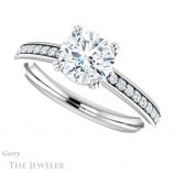 Round Cut Forever One Moissanite Engagement Ring #GTJ1265-round-fo-w 5 Round Cut Forever One Moissanite Engagement Ring #GTJ1265-round-fo-w