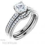 Round Cut Forever One Moissanite Engagement Ring #GTJ1265-round-fo-w 6 Round Cut Forever One Moissanite Engagement Ring #GTJ1265-round-fo-w