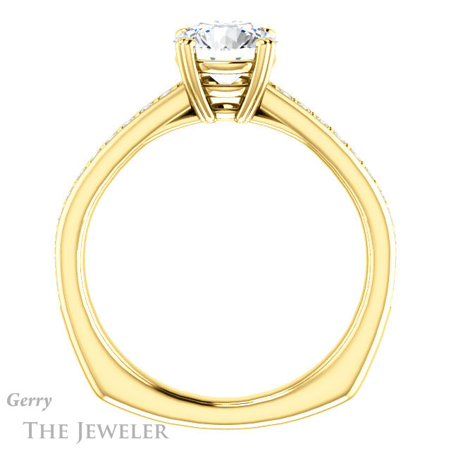 Round Cut Forever One Moissanite Engagement Ring #GTJ1265-round-fo-y