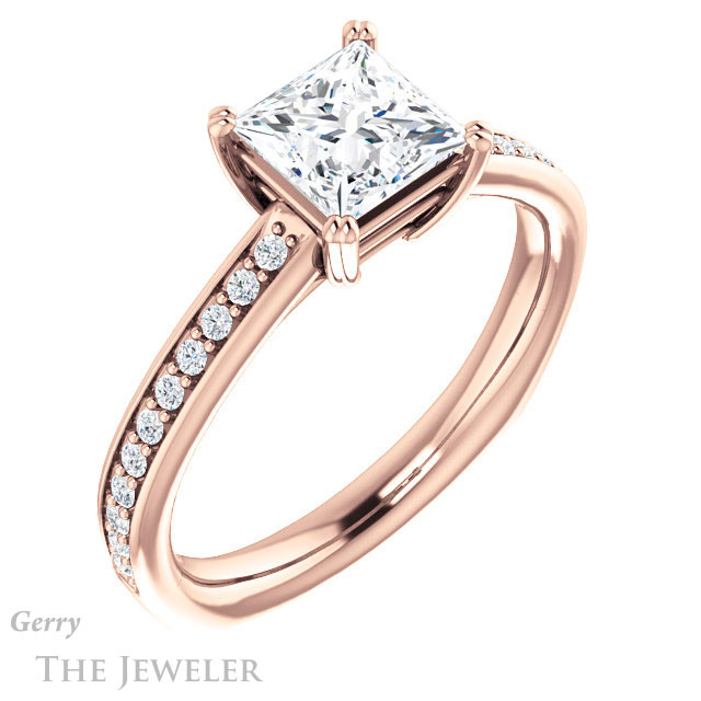 Princess Cut Forever One Moissanite Engagement Ring #GTJ1265-square-fo-r