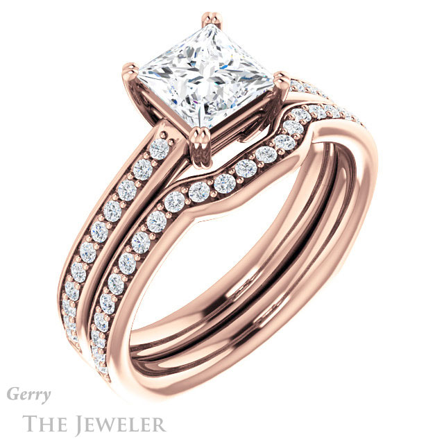 Princess Cut Forever One Moissanite Engagement Ring #GTJ1265-square-fo-r