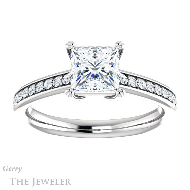 Princess Cut Forever One Moissanite Engagement Ring #GTJ1265-square-fo-w