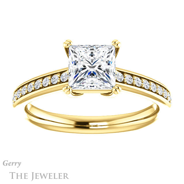 Princess Cut Forever One Moissanite Engagement Ring #GTJ1265-square-fo-y