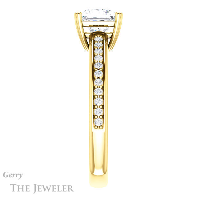 Princess Cut Forever One Moissanite Engagement Ring #GTJ1265-square-fo-y
