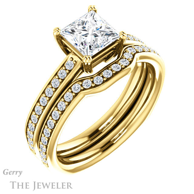 Princess Cut Forever One Moissanite Engagement Ring #GTJ1265-square-fo-y