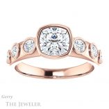 Cushion Cut Forever One Moissanite Engagement Ring #GTJ1266-cushion-fo-r