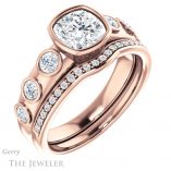 Cushion Cut Forever One Moissanite Engagement Ring #GTJ1266-cushion-fo-r