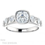 Cushion Cut Forever One Moissanite Engagement Ring #GTJ1266-cushion-fo-w 1 Cushion Cut Forever One Moissanite Engagement Ring #GTJ1266-cushion-fo-w