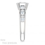 Cushion Cut Forever One Moissanite Engagement Ring #GTJ1266-cushion-fo-w 3 Cushion Cut Forever One Moissanite Engagement Ring #GTJ1266-cushion-fo-w