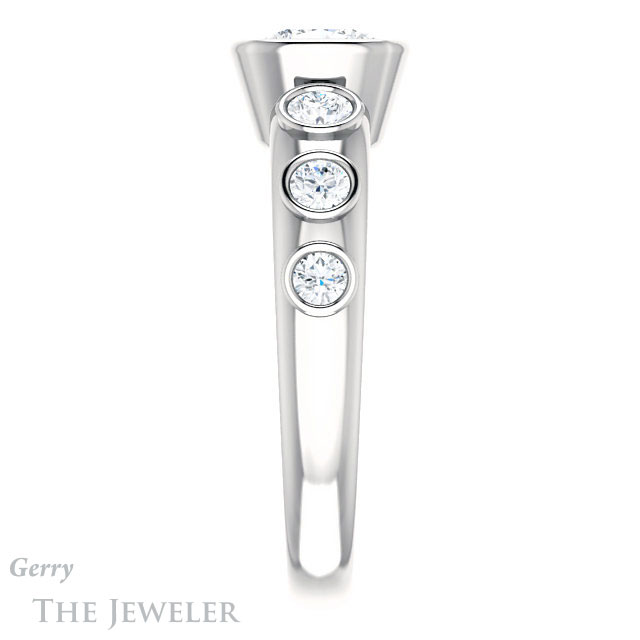 Cushion Cut Forever One Moissanite Engagement Ring #GTJ1266-cushion-fo-w 3 Cushion Cut Forever One Moissanite Engagement Ring #GTJ1266-cushion-fo-w