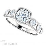 Cushion Cut Forever One Moissanite Engagement Ring #GTJ1266-cushion-fo-w 5 Cushion Cut Forever One Moissanite Engagement Ring #GTJ1266-cushion-fo-w