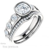 Cushion Cut Forever One Moissanite Engagement Ring #GTJ1266-cushion-fo-w 6 Cushion Cut Forever One Moissanite Engagement Ring #GTJ1266-cushion-fo-w