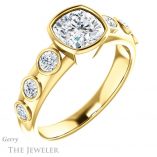 Cushion Cut Forever One Moissanite Engagement Ring #GTJ1266-cushion-fo-y 4 Cushion Cut Forever One Moissanite Engagement Ring #GTJ1266-cushion-fo-y