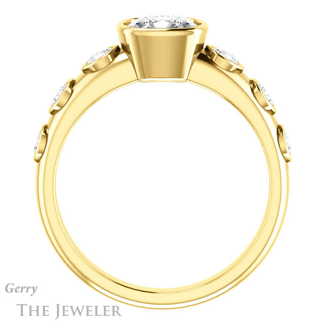 Cushion Cut Forever One Moissanite Engagement Ring #GTJ1266-cushion-fo-y 2 Cushion Cut Forever One Moissanite Engagement Ring #GTJ1266-cushion-fo-y