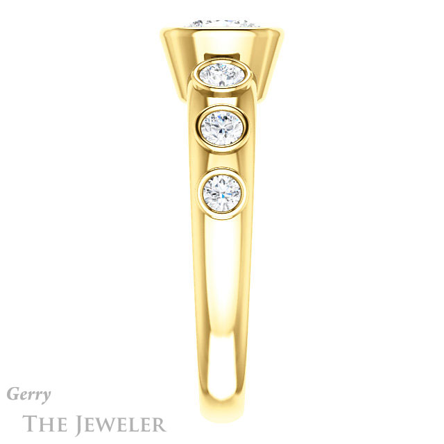 Cushion Cut Forever One Moissanite Engagement Ring #GTJ1266-cushion-fo-y 3 Cushion Cut Forever One Moissanite Engagement Ring #GTJ1266-cushion-fo-y