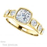 Cushion Cut Forever One Moissanite Engagement Ring #GTJ1266-cushion-fo-y 5 Cushion Cut Forever One Moissanite Engagement Ring #GTJ1266-cushion-fo-y
