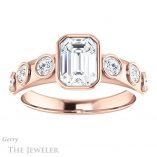 Emerald Cut Forever Brilliant Moissanite Engagement Ring #GTJ1266-emerald-fb-r