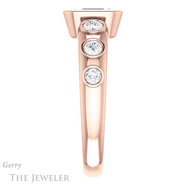 Emerald Cut Forever Brilliant Moissanite Engagement Ring #GTJ1266-emerald-fb-r
