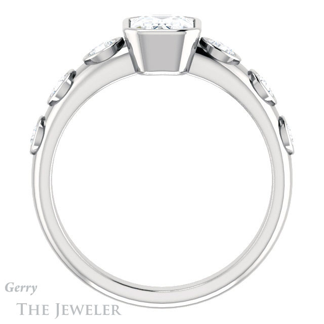 Emerald Cut Forever Brilliant Moissanite Engagement Ring #GTJ1266-emerald-fb-w