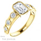 Emerald Cut Forever Brilliant Moissanite Engagement Ring #GTJ1266-emerald-fb-y