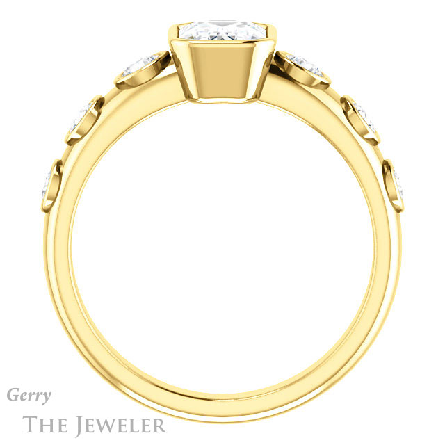 Emerald Cut Forever Brilliant Moissanite Engagement Ring #GTJ1266-emerald-fb-y